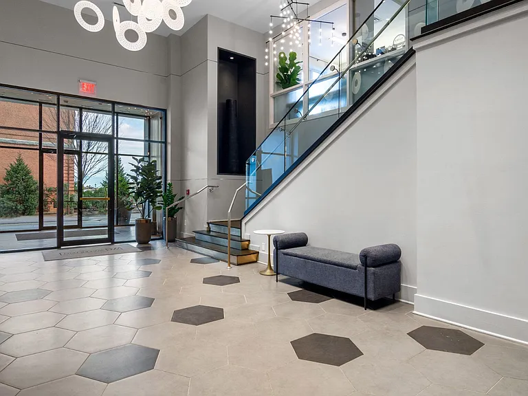 Entryway at The Amelia Apartments in Quincy, MA