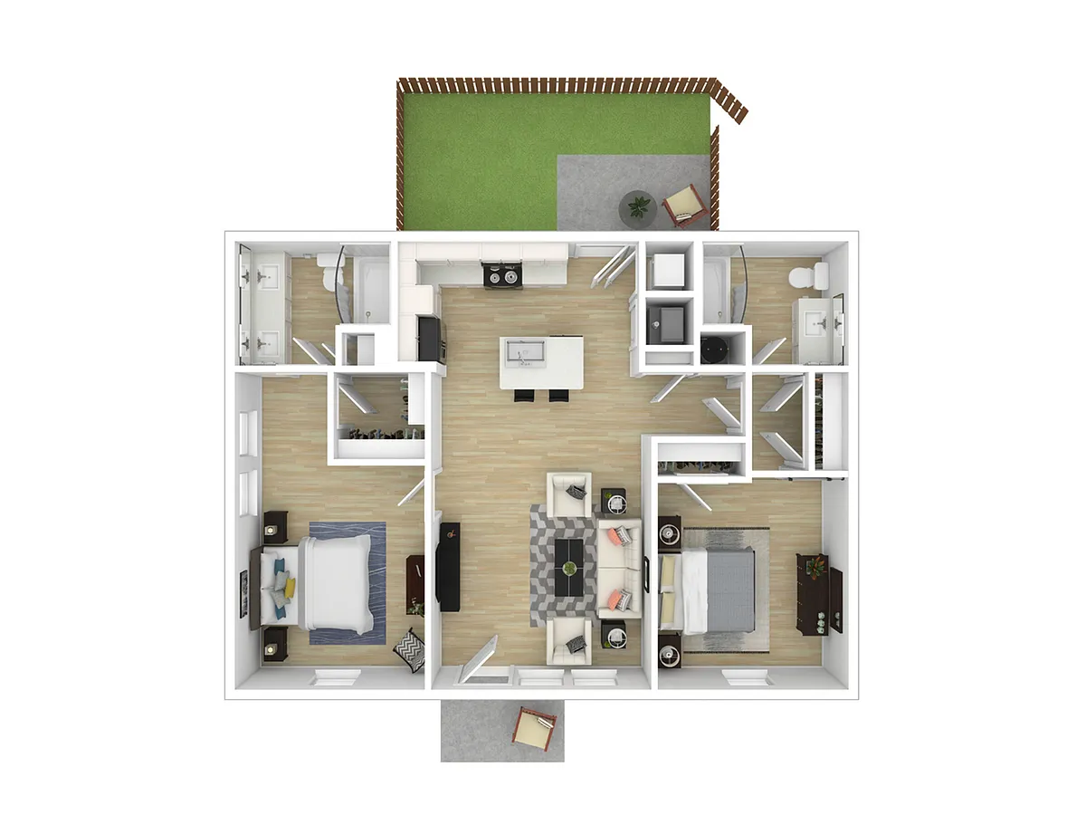 Floor plan 2br Cottage Duplex