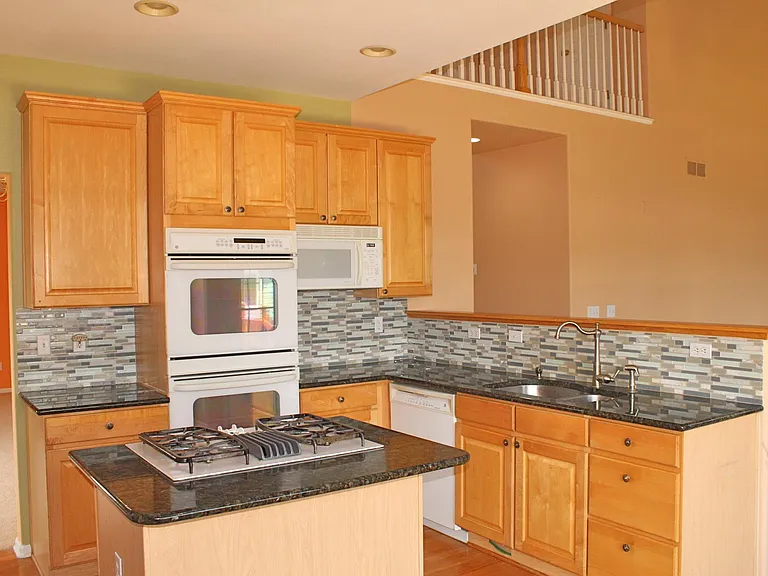 Gas cooktop and double ovens