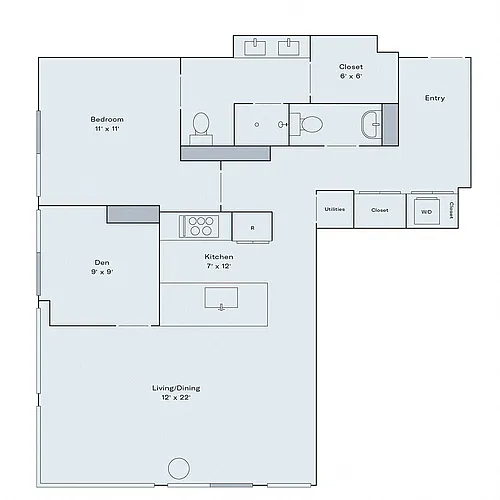 Floor plan A23 with Den