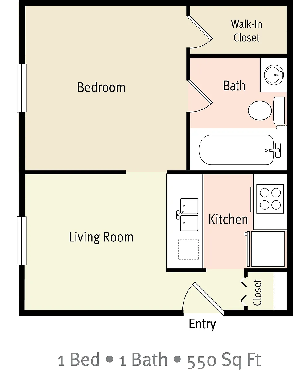 Floor plan 1x1A