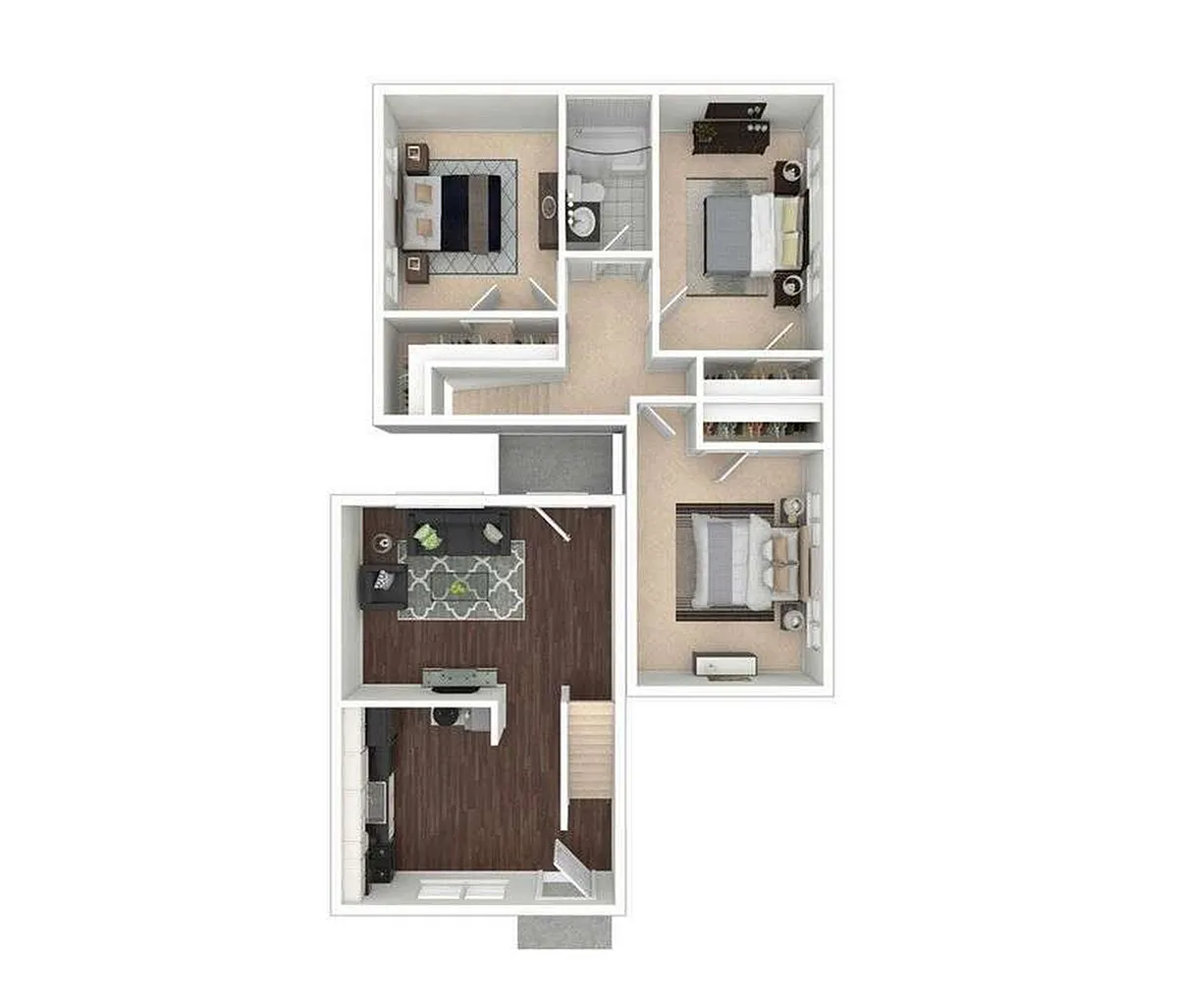 Floor plan 3BD/1BA