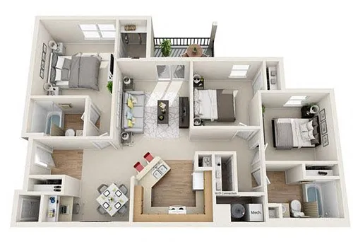 Floor plan 3 Bed 2 Bath