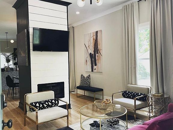 Living Room with electric fireplace