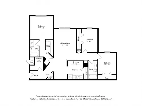 Floor plan Three Bedroom