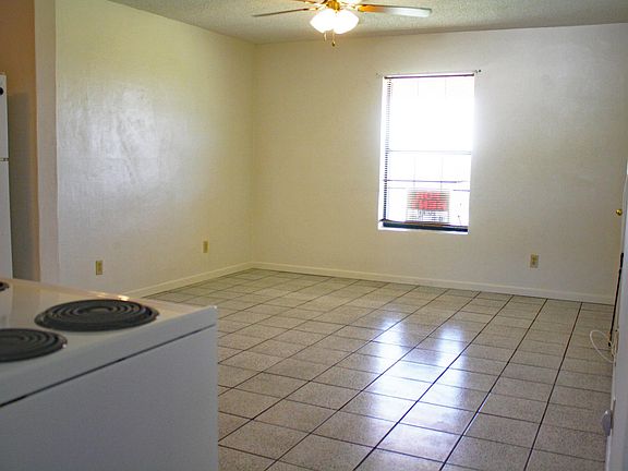 Living room-kitchen are 1 living area.
All walls are white.
All floors are tile.
Central heat and air
All electric heat, air, appliances, etc.