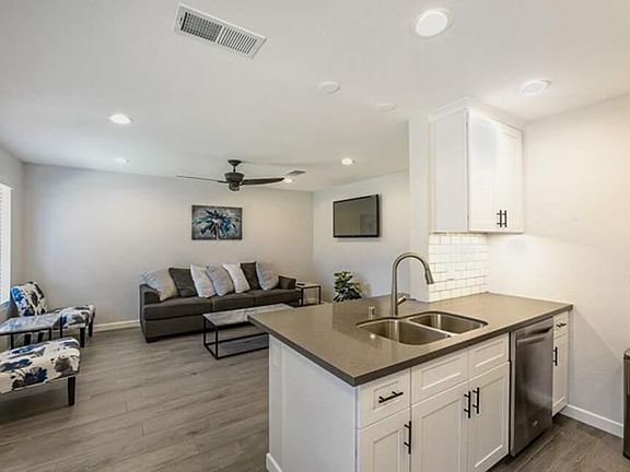 View from dining and kitchen. Our kitchen is fully stocked for all your cooking needs.