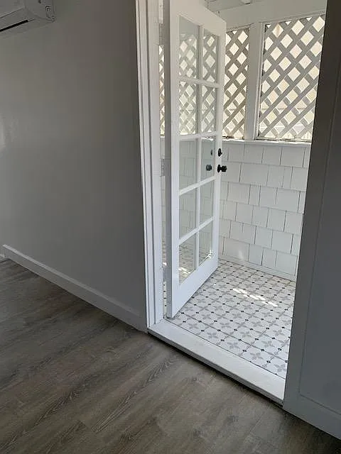 Entry-way to main room.