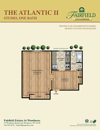 Floor plan The Atlantic II Studio