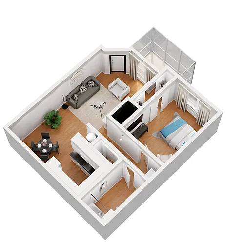 Floor plan 1BD