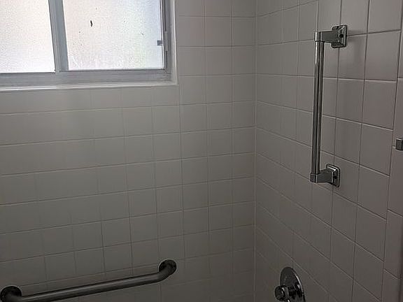 Shower/tub with grab bars 