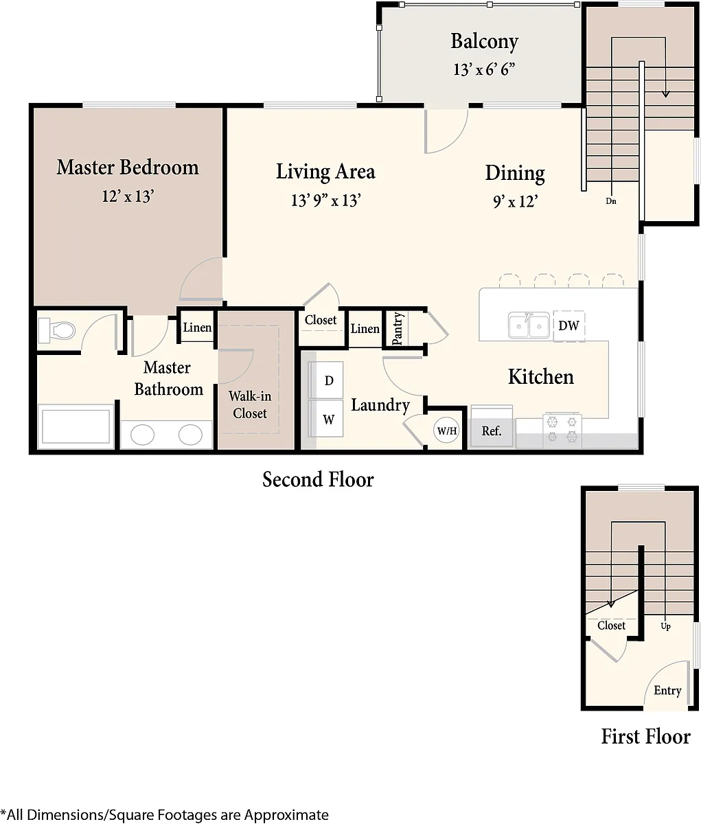 Floor plan The Flats Plan 5 - Upstairs