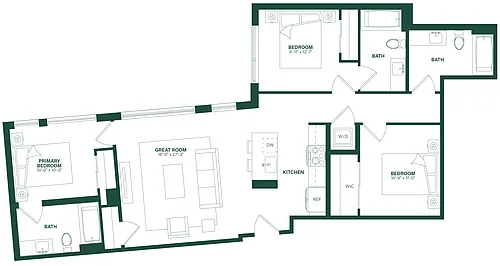 Floor plan 3 Bed/2 Bath-3S/3S.2