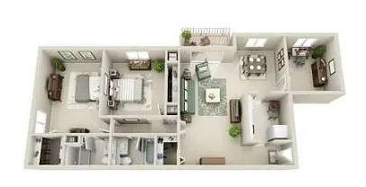 Floor plan 2bd/2ba - Den