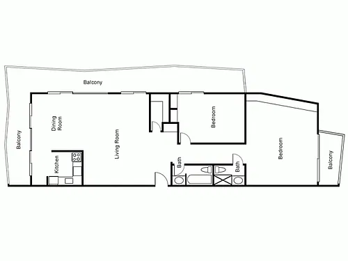 Floor plan Deluxe 2BR/2BA
