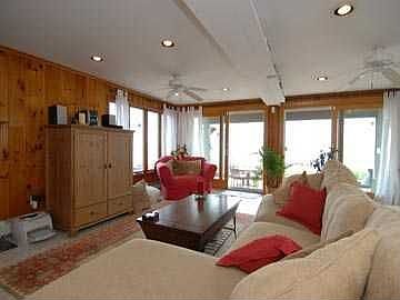 The living room, with dual sliding doors.