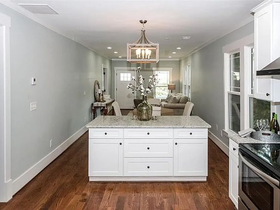View from the kitchen into the living area