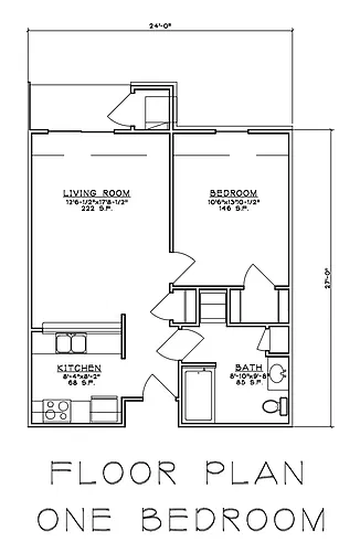 Floor plan 1 Bdrm