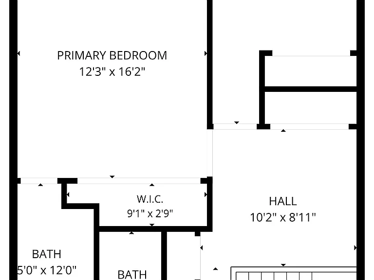 Floor plan of second level of condo