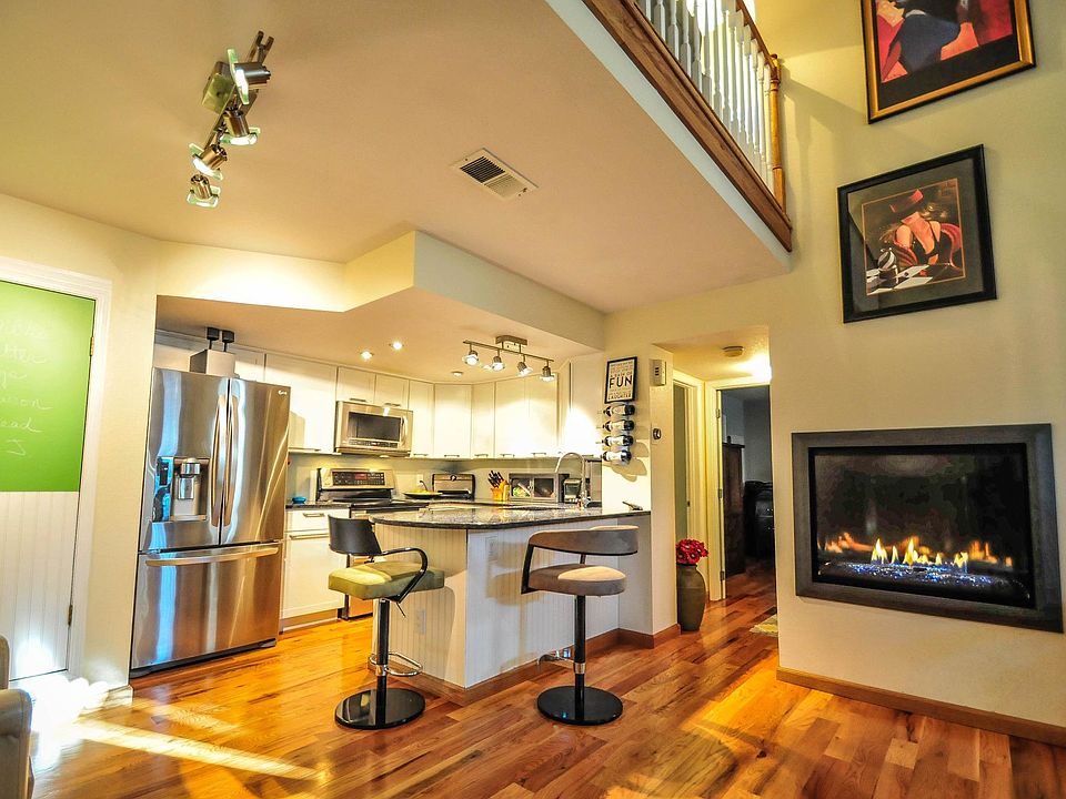 Kitchen and fireplace