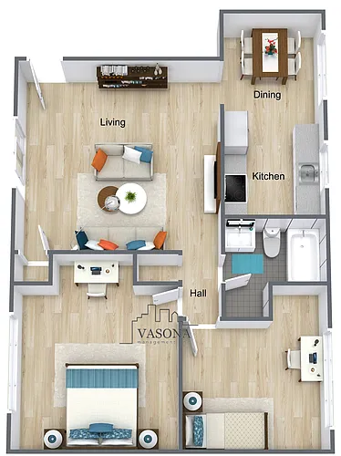 Floor plan Park Vista 2x1
