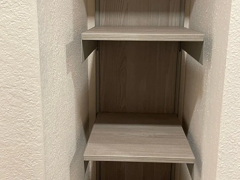 Linen closet shelves