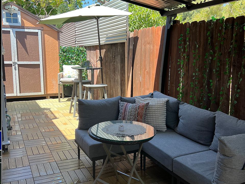patio outside of the room and private entrance to room