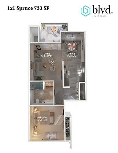 Floor plan Spruce - Large 2nd Floor