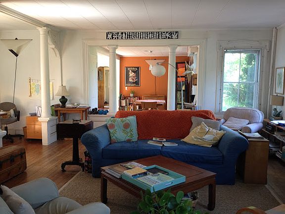 Living room and dining room