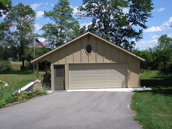 Two-stall detached garage, wired and insulated