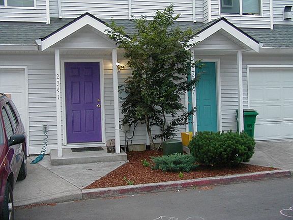 Since these units are owner occupied, we painted our doors different colors.