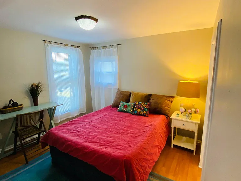 The Third bedroom also fits a queen-size mattress! It has excellent natural light with three windows. Two are in the left corner, but the third is in the walk-in closet.
