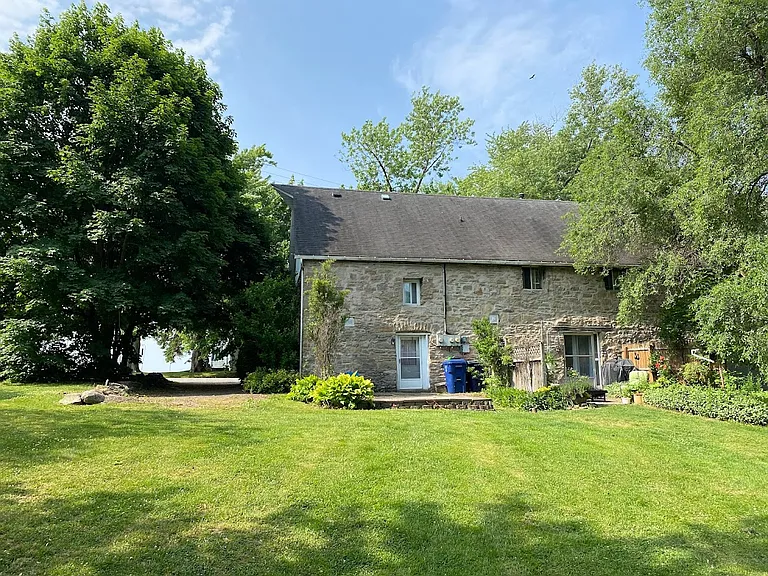 Shared backyard, backdoor into private patio.