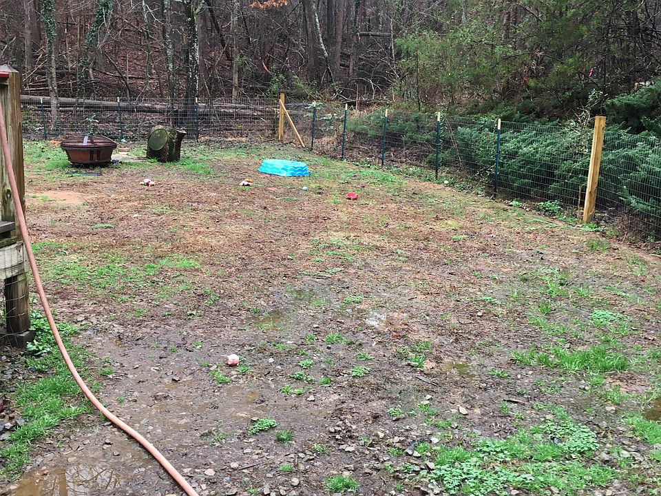View of fenced backyard