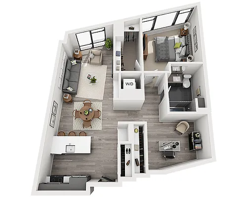 Floor plan One Bedroom A1BS