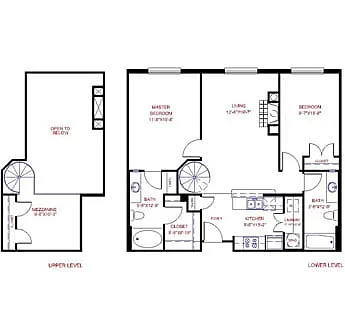 Floor plan Traditional 2x2 849-1584 SF