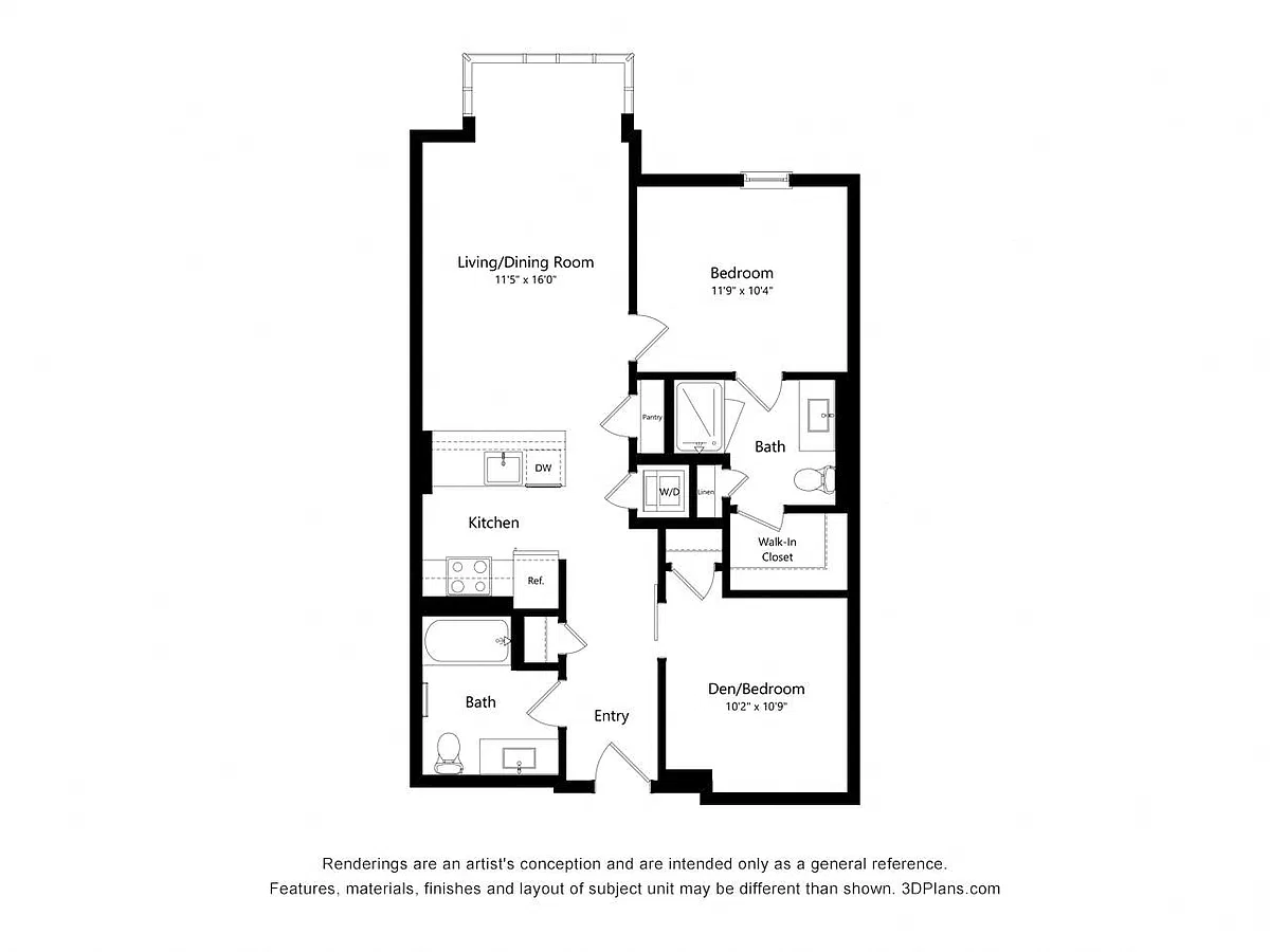 Floor plan B03 - JR 2 Bedroom