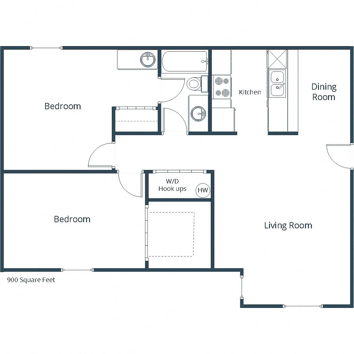 Floor plan Two Bedroom 21A