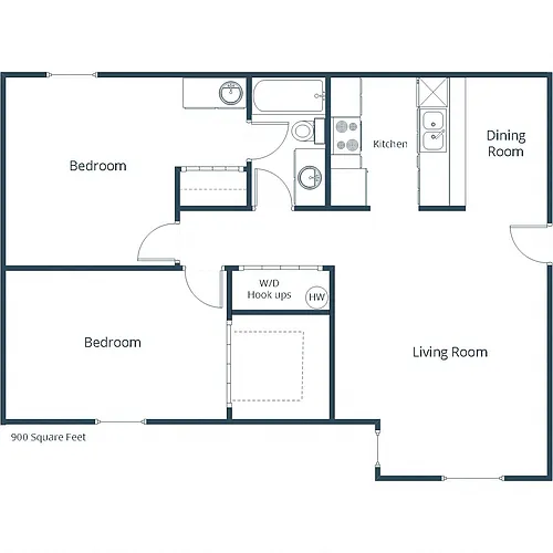 Floor plan Two Bedroom 21A