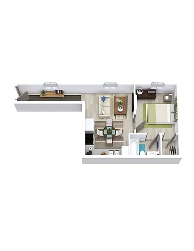 Floor plan 1 Bed 1 Bath 450