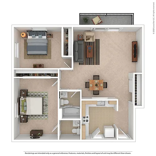 Floor plan B2 - Workforce Housing 80% - Income Restrictions