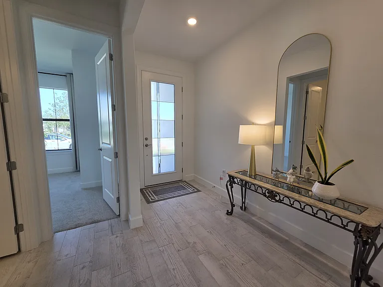 Glass front door brings light in