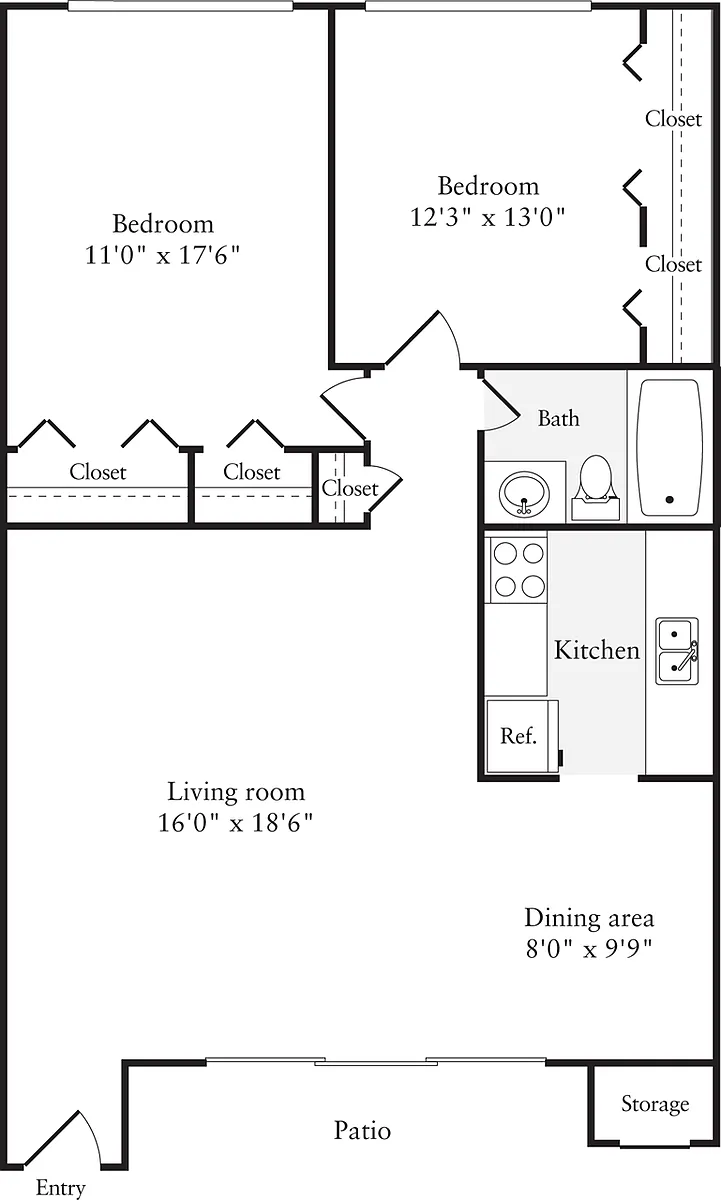Floor plan 2 Bedrooms A