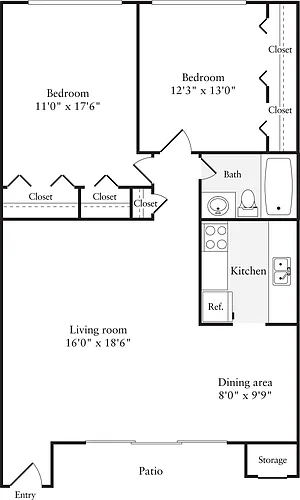 Floor plan 2 Bedrooms A