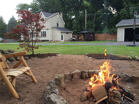 Back yard fire pit / garage