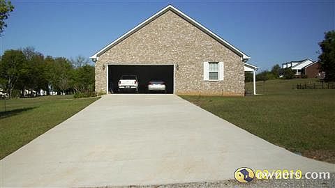 Driveway into oversized 2 car garage