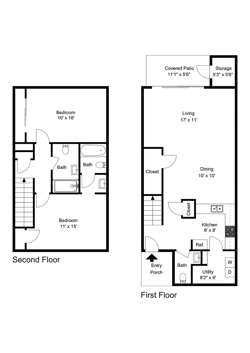 Floor plan 2 Bedroom 2.5 Bath