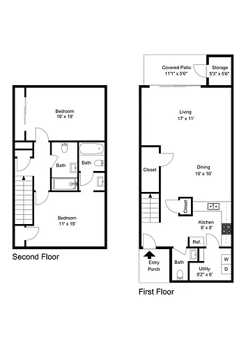 Floor plan 2 Bedroom 2.5 Bath