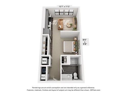 Floor plan Studio | 508 sqft