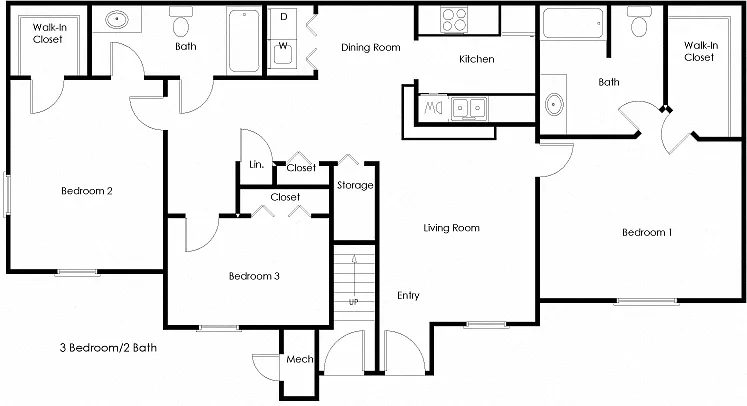 Floor plan Three Bedroom